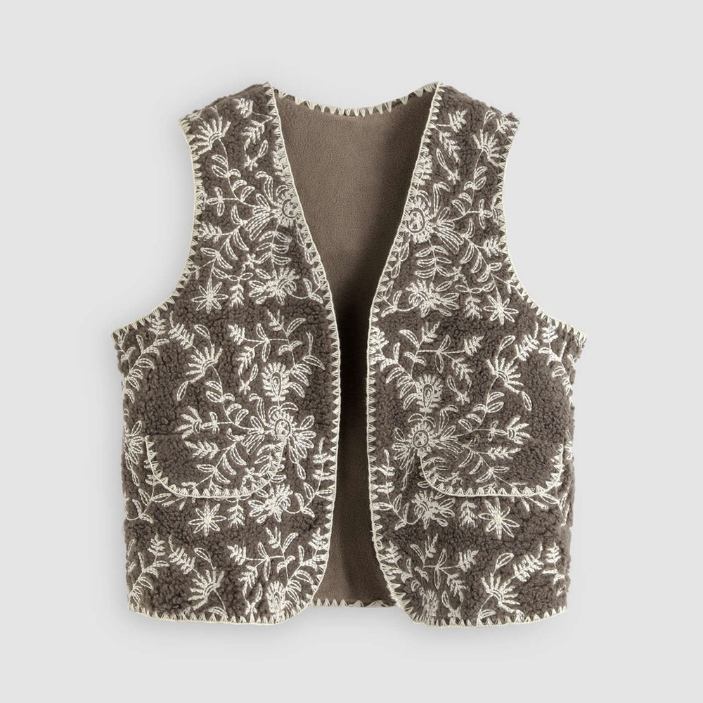 FLORAL GRAY ARTWORK PRINTED VEST